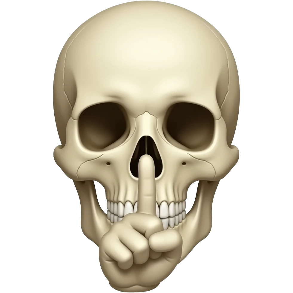Asiendo silencio 🤫 💀 calavera emoji