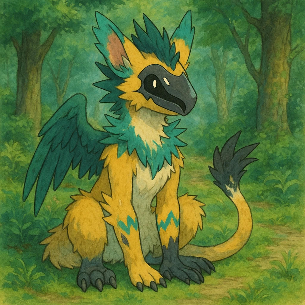Sergal-Protogen-Fakémon-Digimon-Trico-Zeraora-Vernid-fusion-hybrid-creature emoji