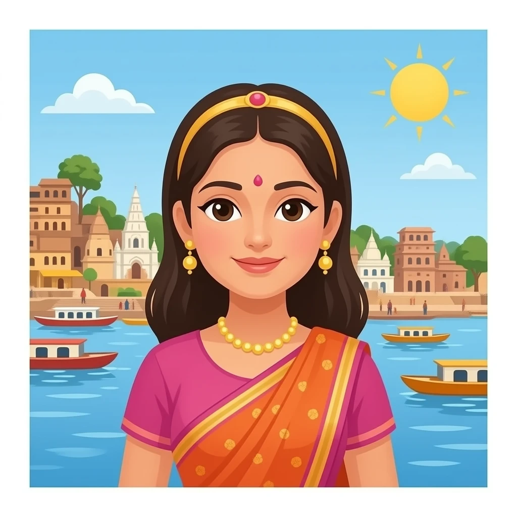 benaras holy city with a lady in it emoji