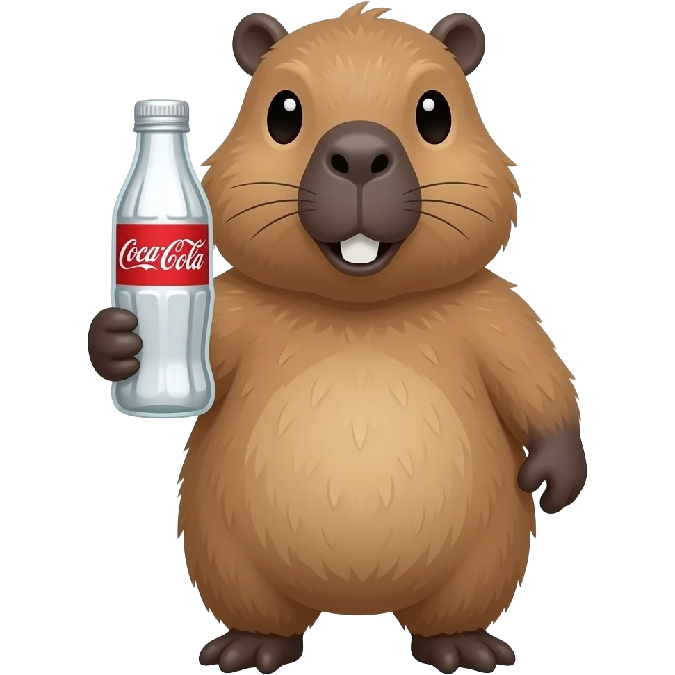 Capybara holding diet coke emoji