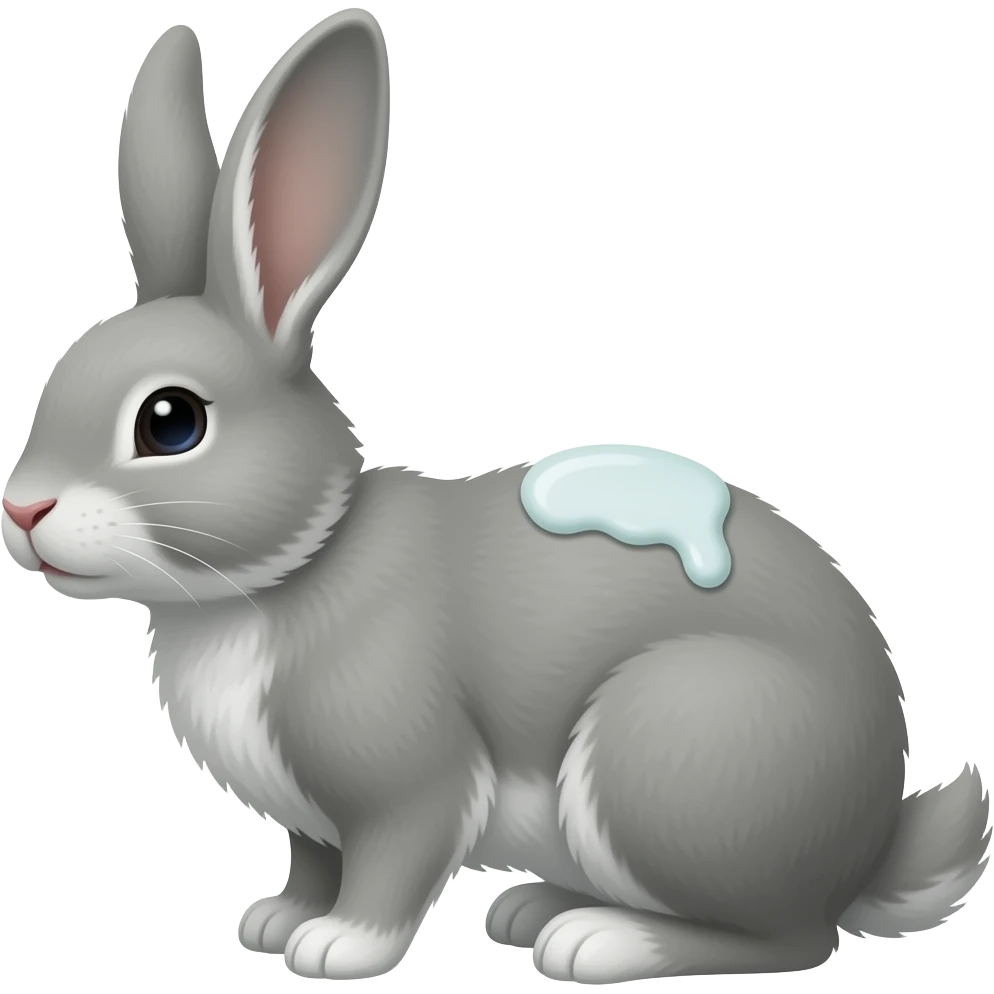 grey Bunny puts on lotion. emoji