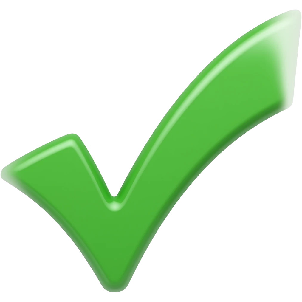 Un signo de palomita de color verde emoji