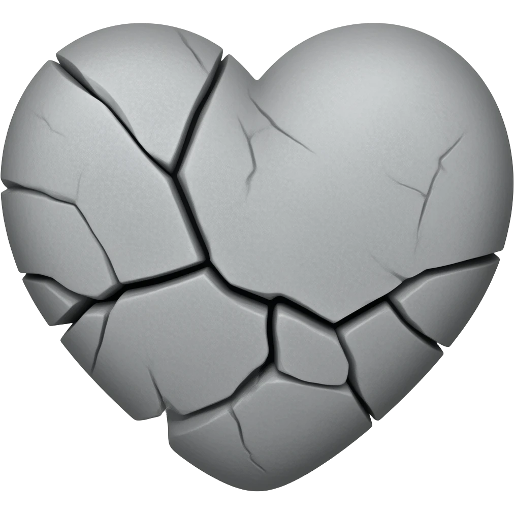Stone heart that breaken emoji