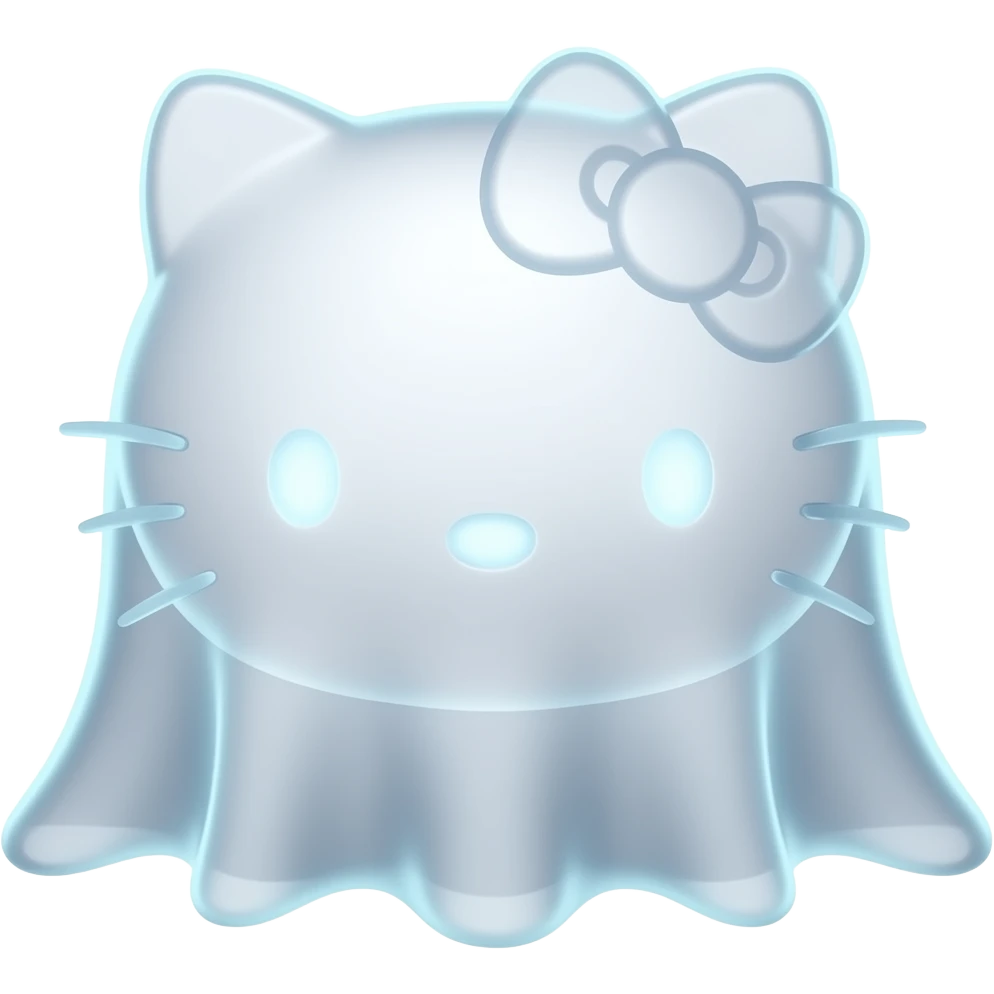 hello kitty face 3d ghost emoji