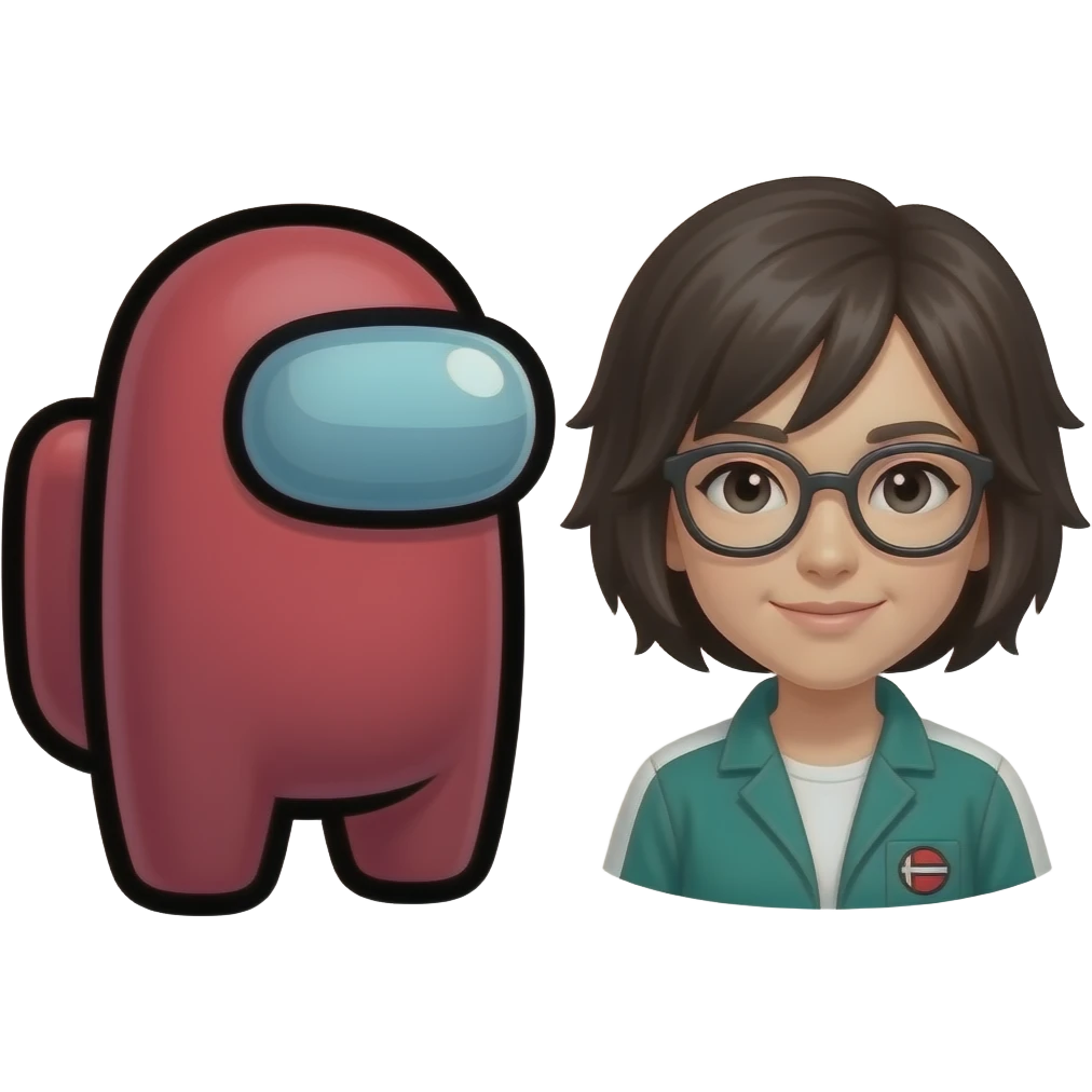 2 characters Among us imposter kill squidgame emoji