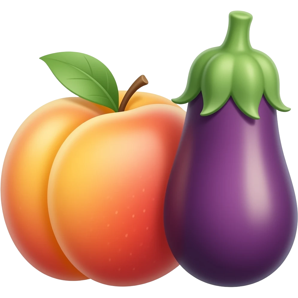 perzik en aubergine emoji