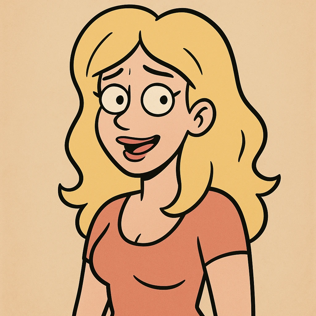 cartoon style illustration of a blonde woman emoji