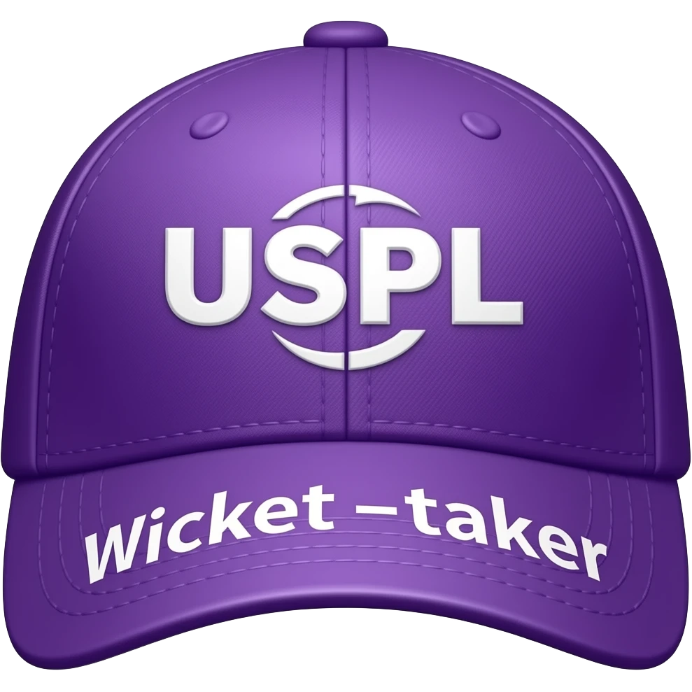 yehi cap bas uspe IPL ke jagah USPL likho niche most wicket taker colour full purple emoji