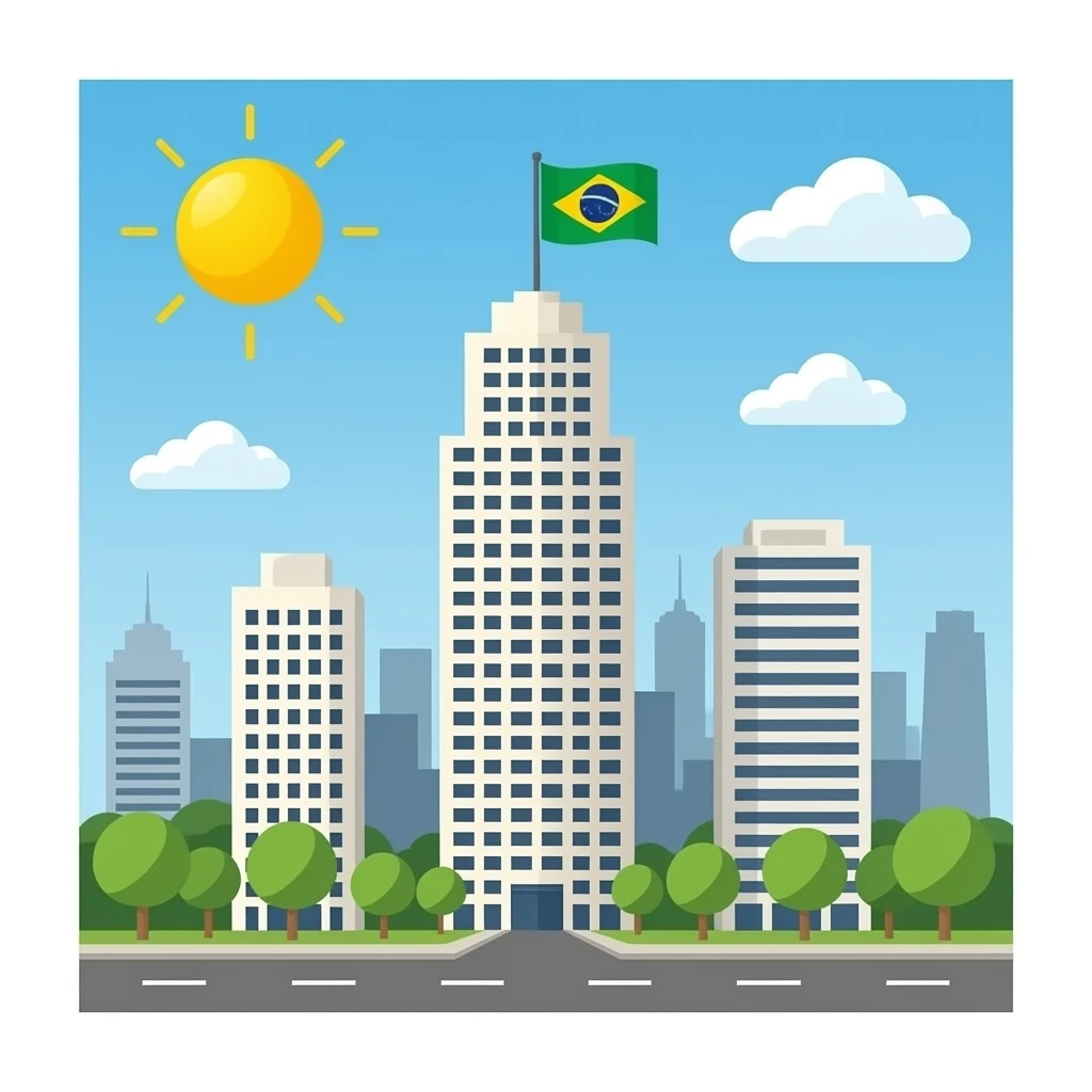brazilian city high building brazil flag emoji