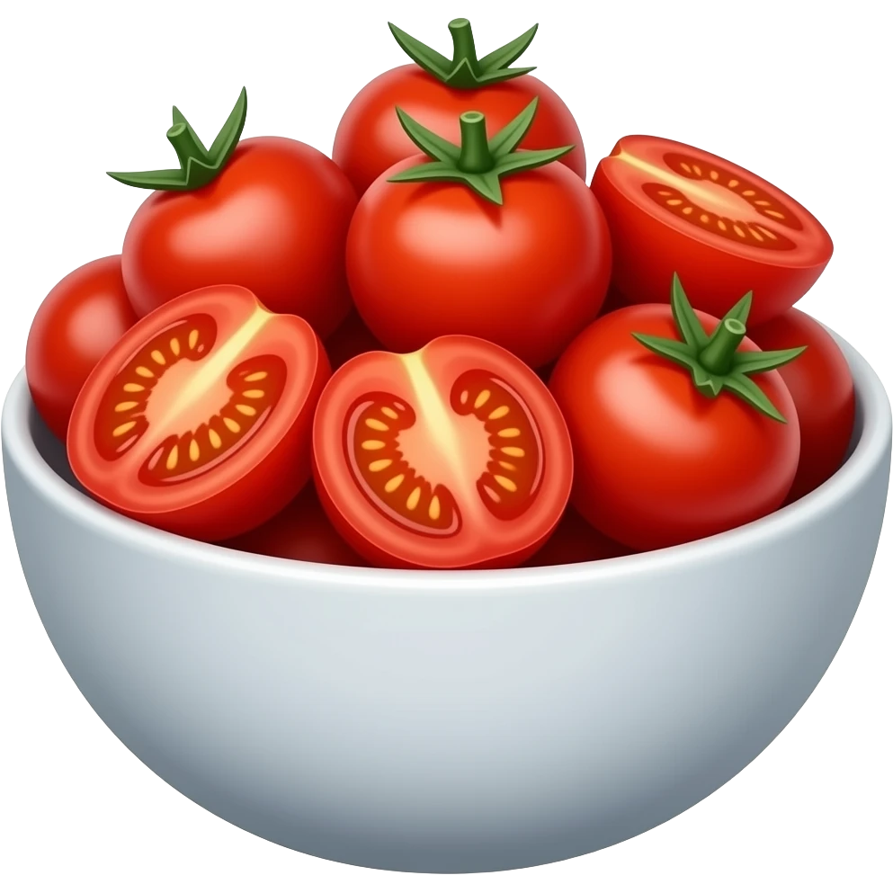 sliced cherry tomatoes in a bowl emoji