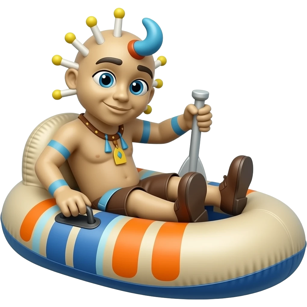 a kokopelli packraft emoji