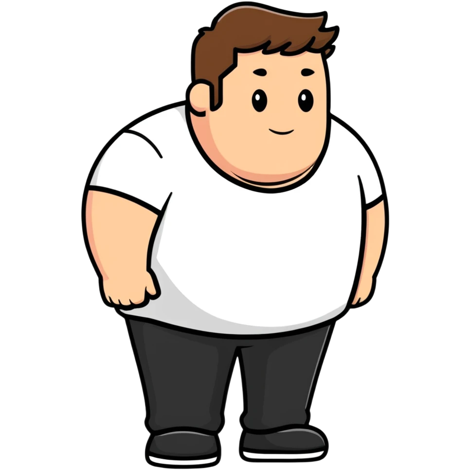 joyful plus-size white American man emoji