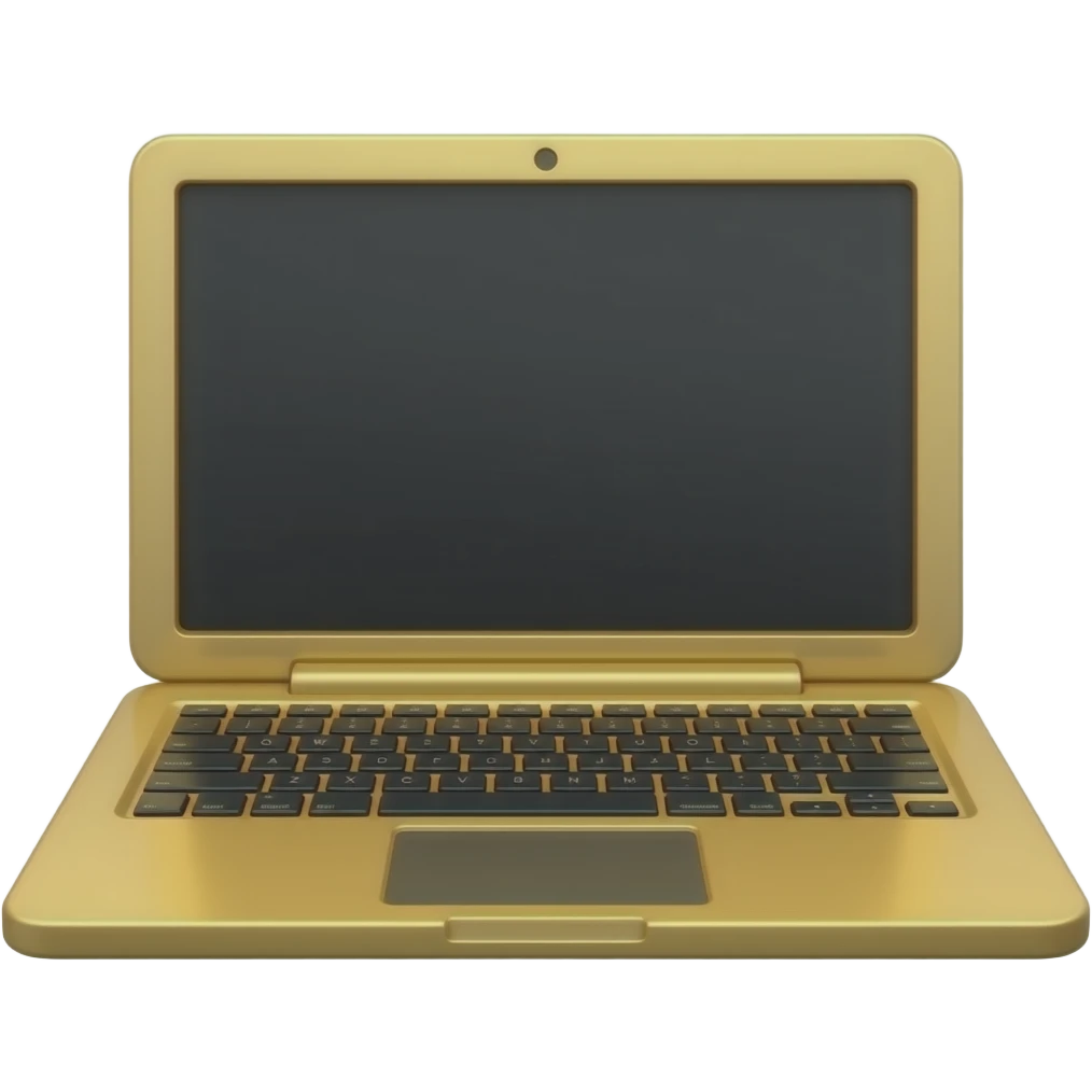 Laptop dorada pantalla negra emoji