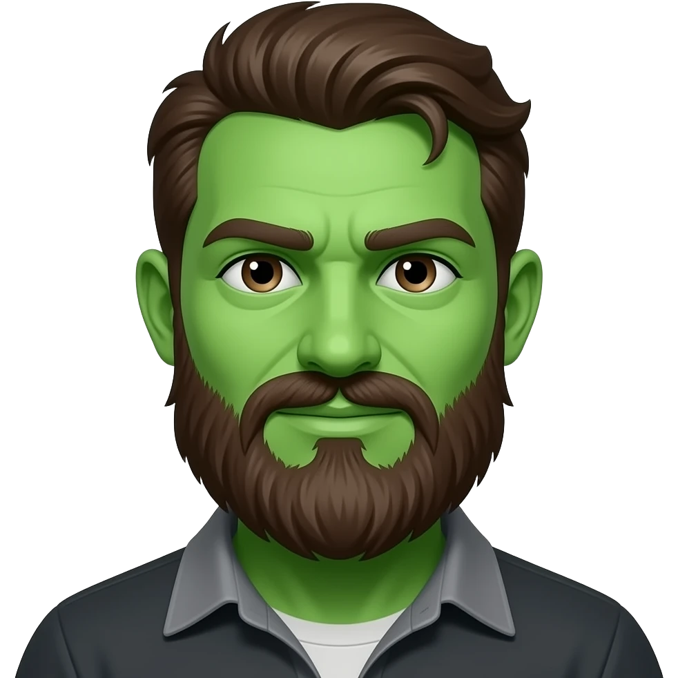 man with beared and green skin emoji