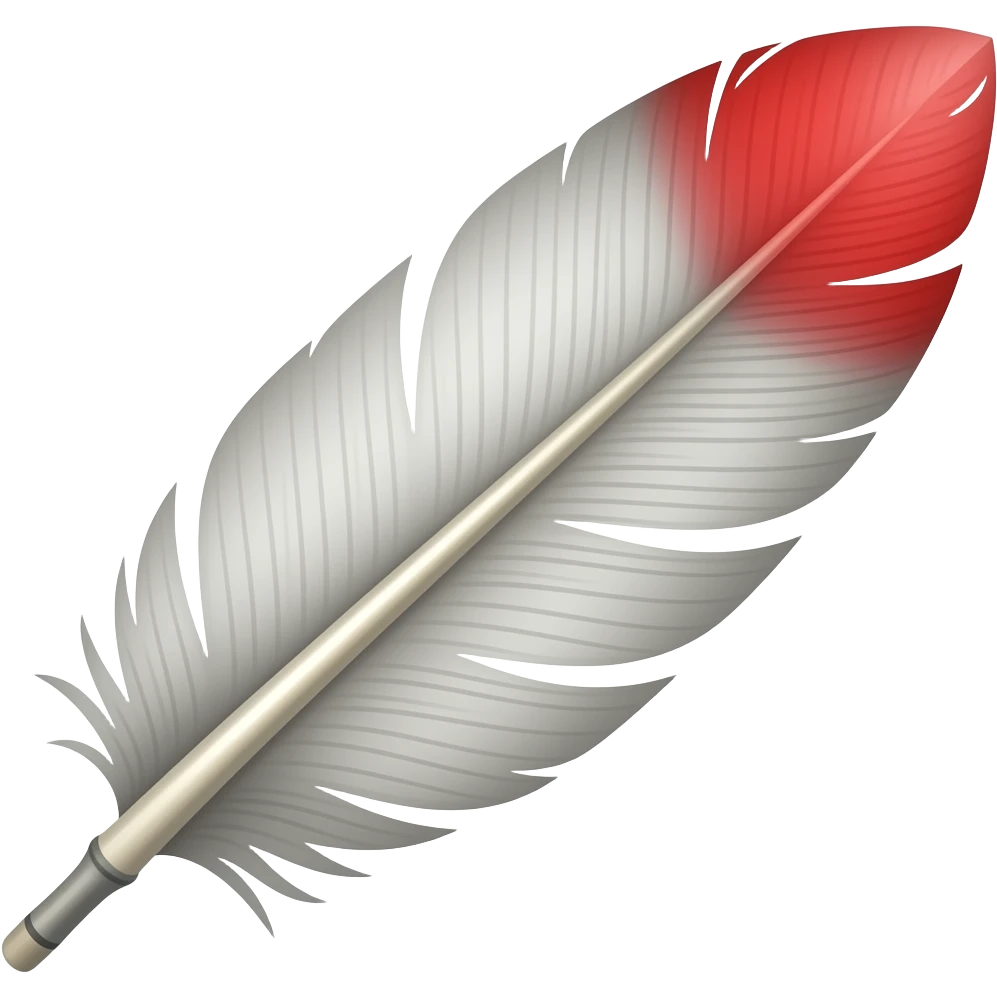 very long feather red tip -  no background copy/paste emoji
