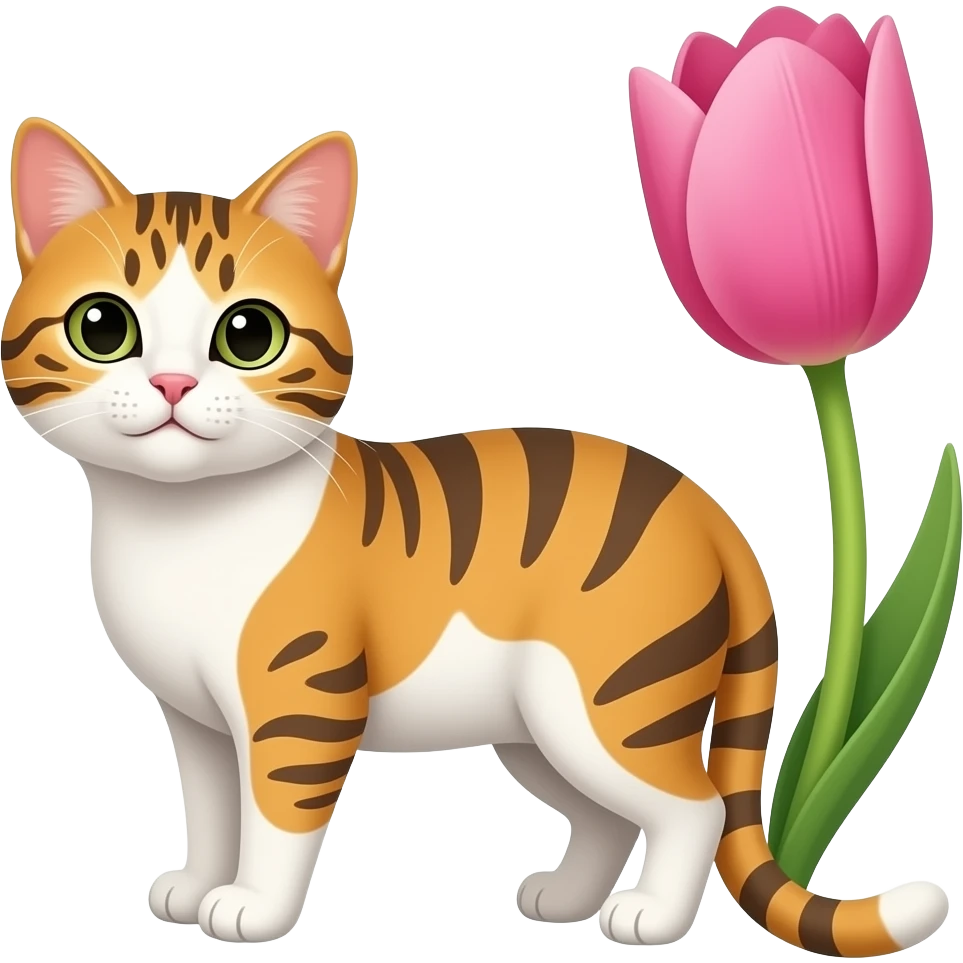 Кот-тюльпан emoji