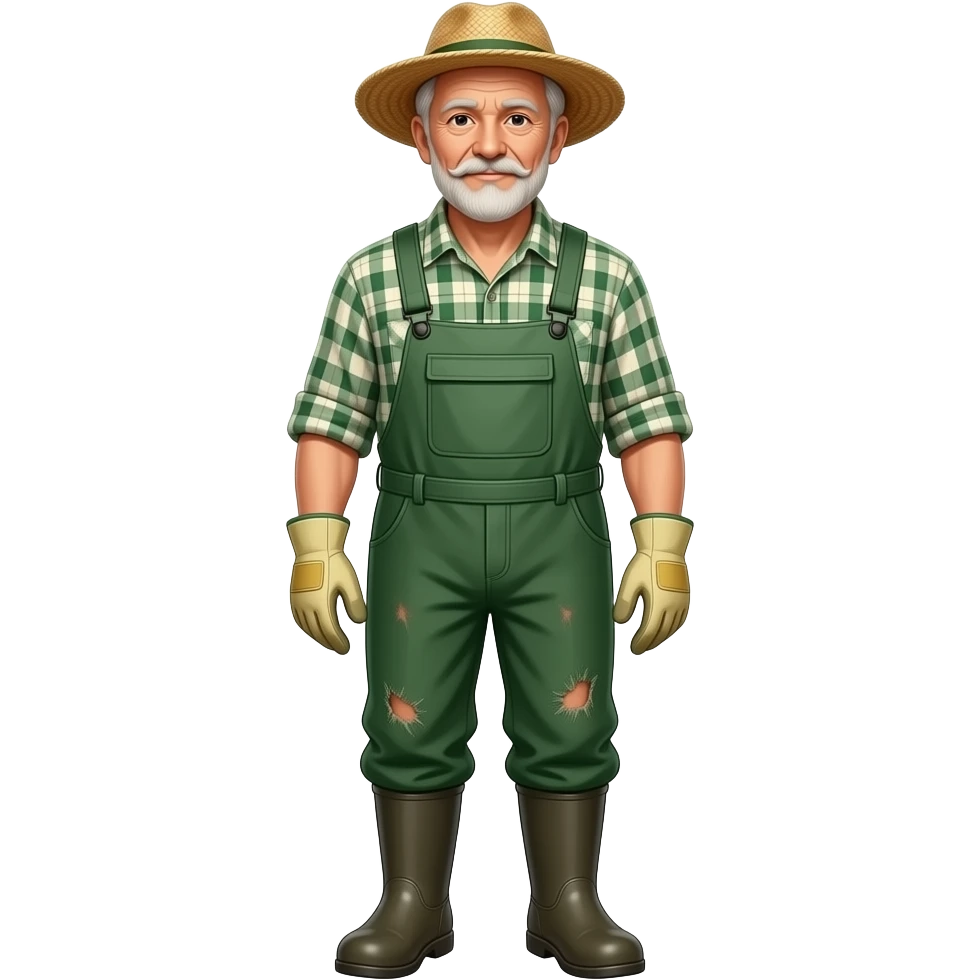 elder wear gardner outfit emoji