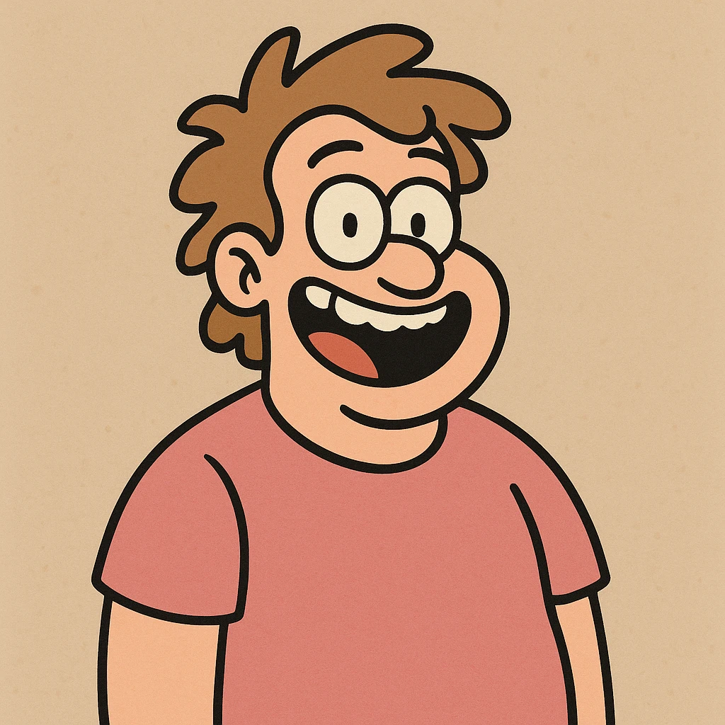 pink t-shirt, cartoon style, cheerful emoji
