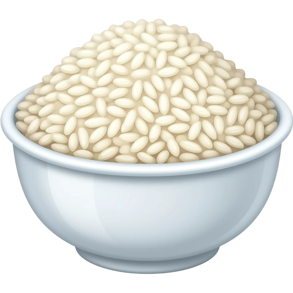 rice in a white plastic bowl emoji