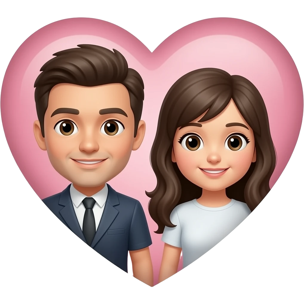 Un cœur avec un gars et une fille emoji