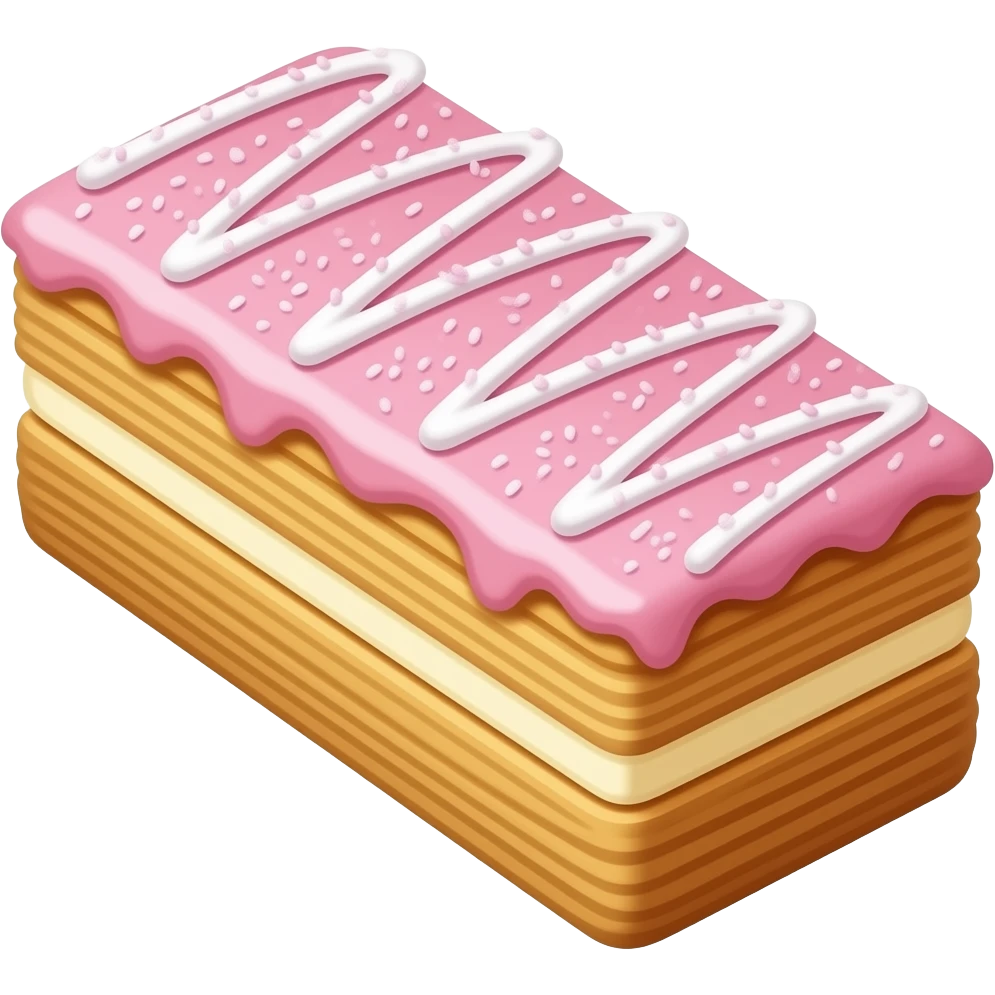french pastry millefeuille with pink sugar glazetopping emoji