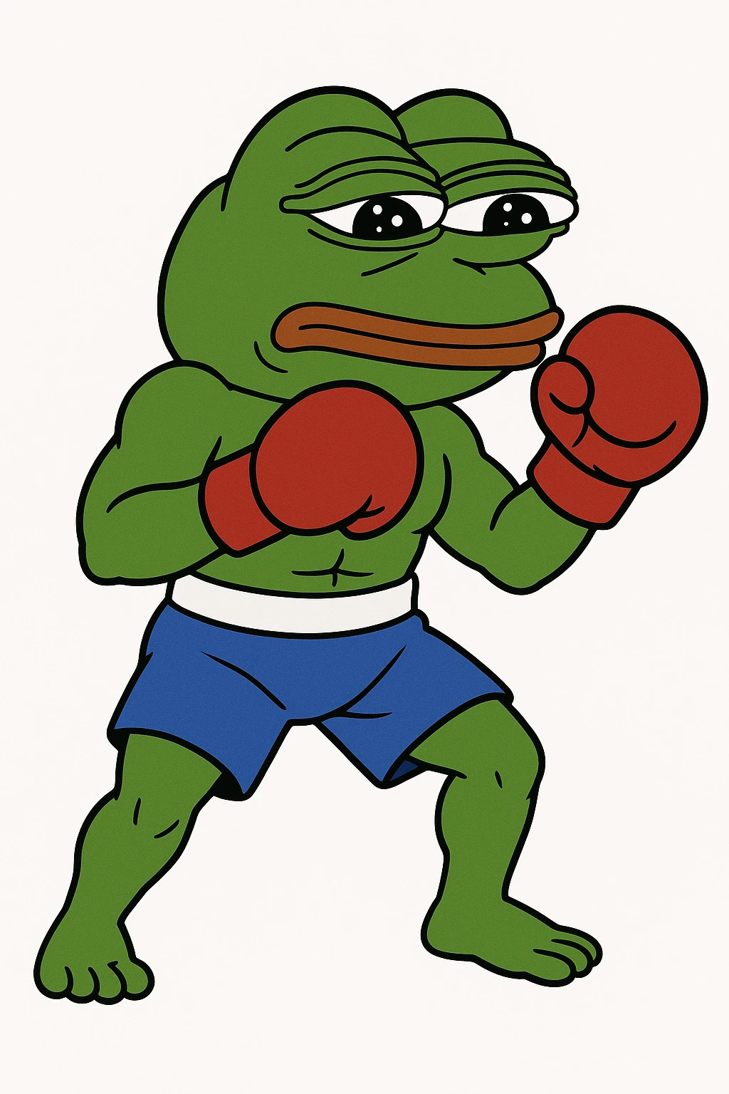create a pepe boxing, white background emoji