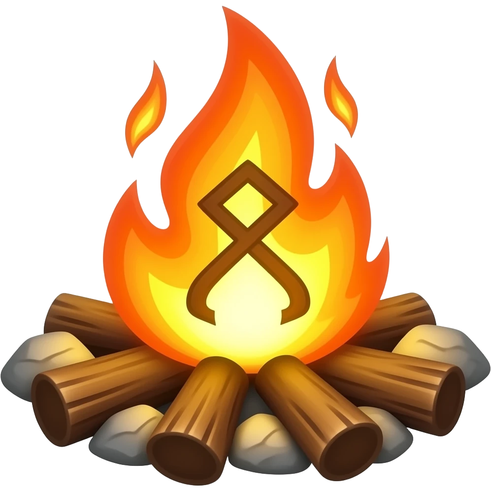 🏕️ A detailed, glowing runic campfire. emoji