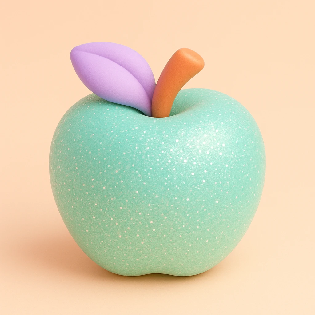 glitter green apple emoji