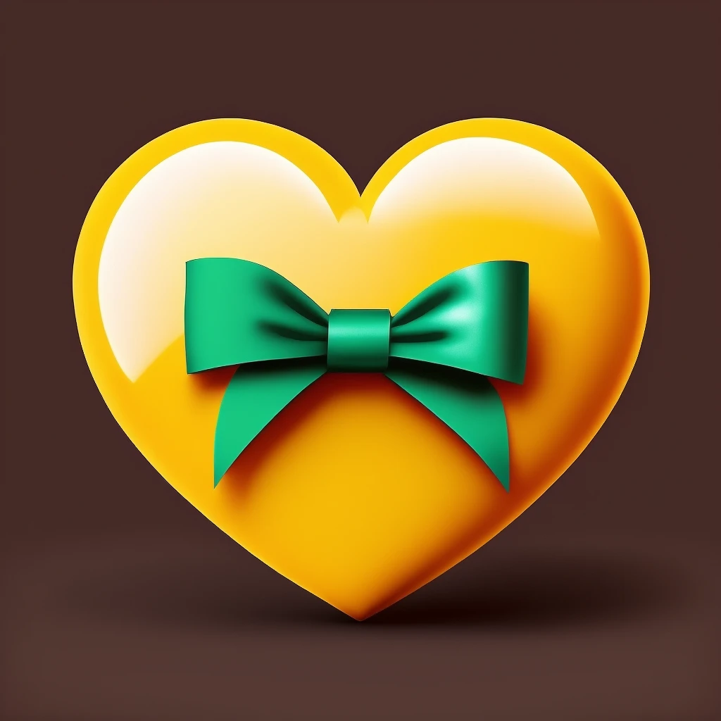food heart emoji, shiny, with a bow accent emoji