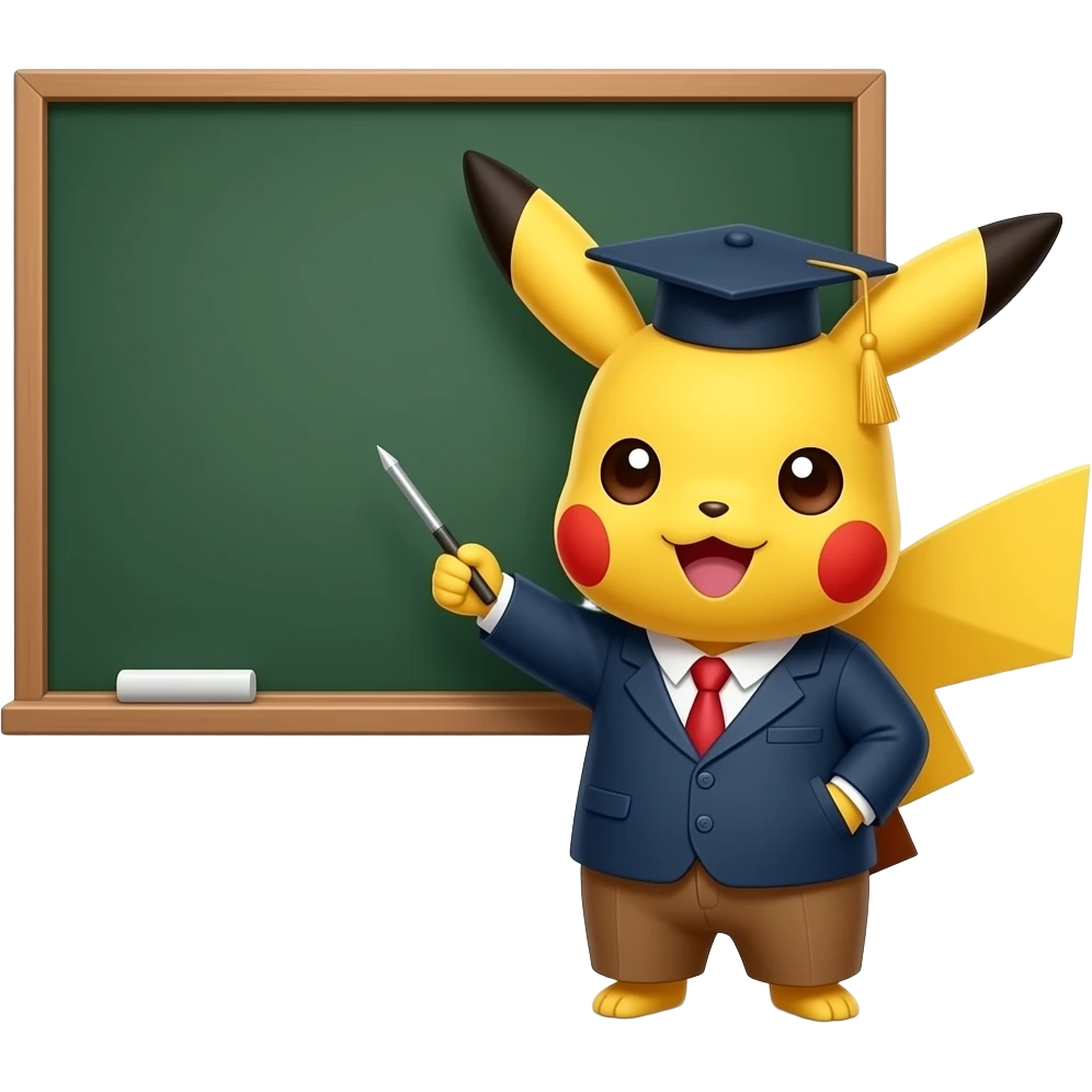 Do a teacher Pikachu who do lesson emoji