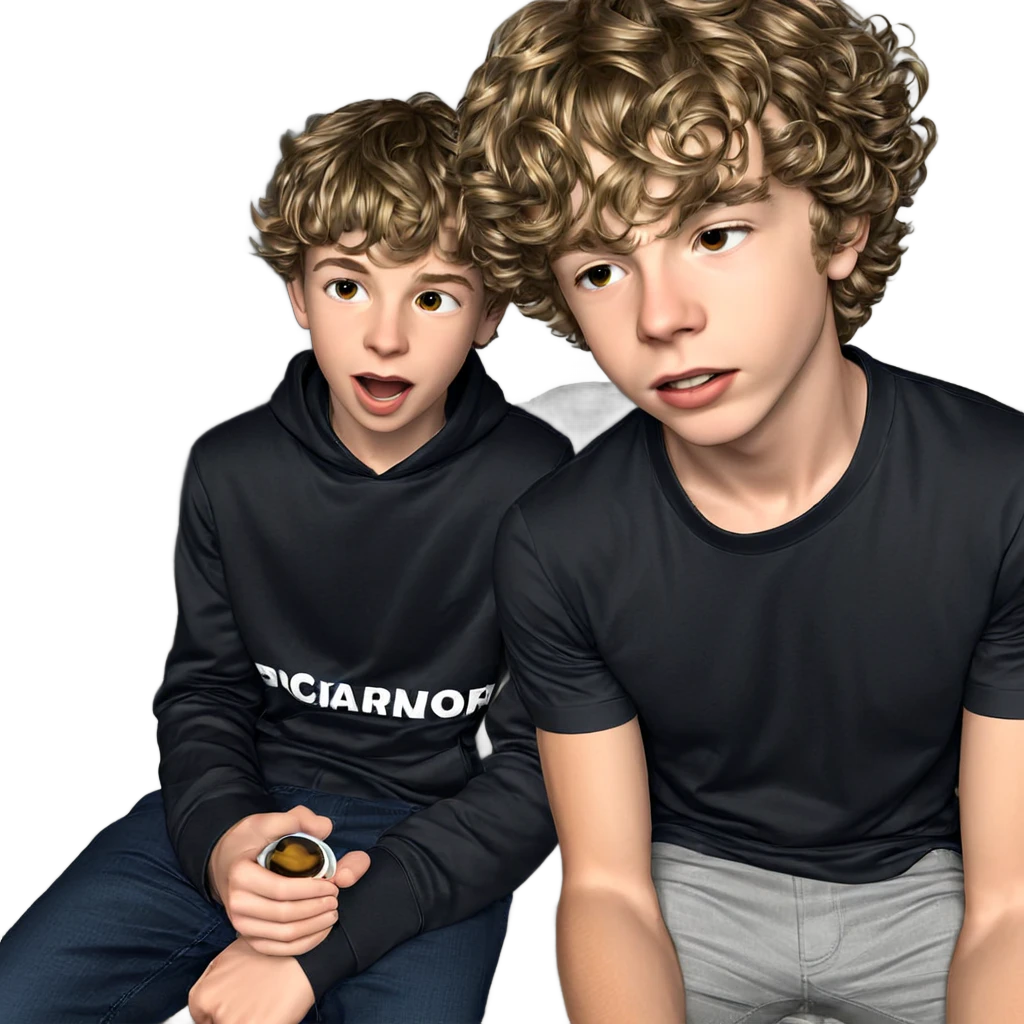 two boys sharing a moment emoji
