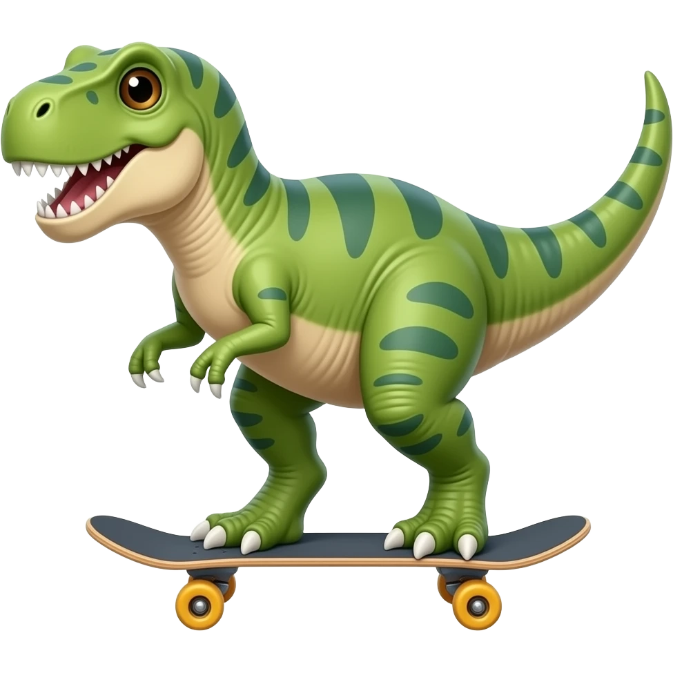 Dinosaur on a skateboard emoji