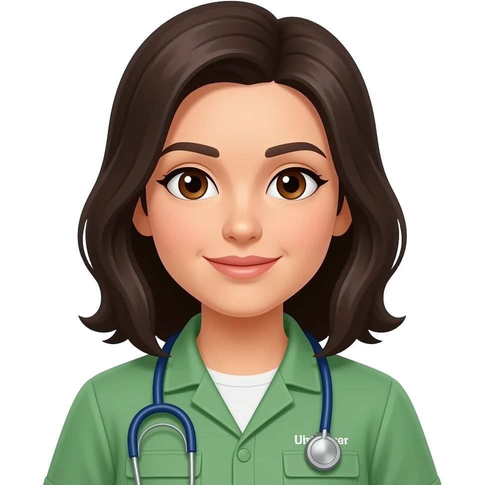 Woman zookeeper dark hair and brown eyes emoji