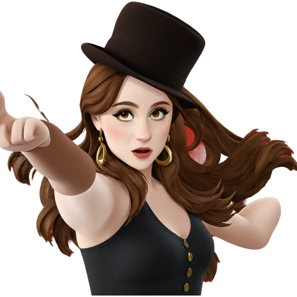 girl with brown hair hat emoji