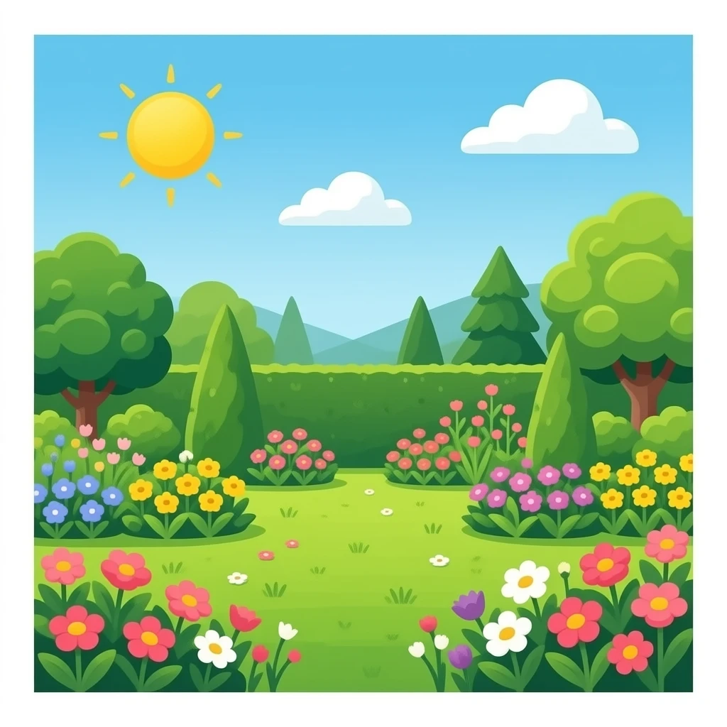nice garden with flowers emoji