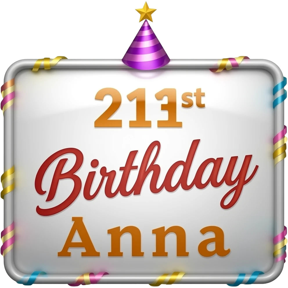 happy 21st birthday Anna sign emoji