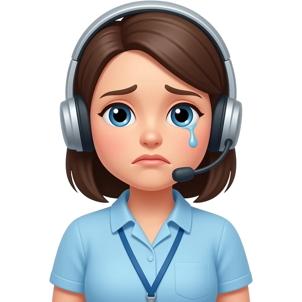 very confused and tired customer service worker lady emoji