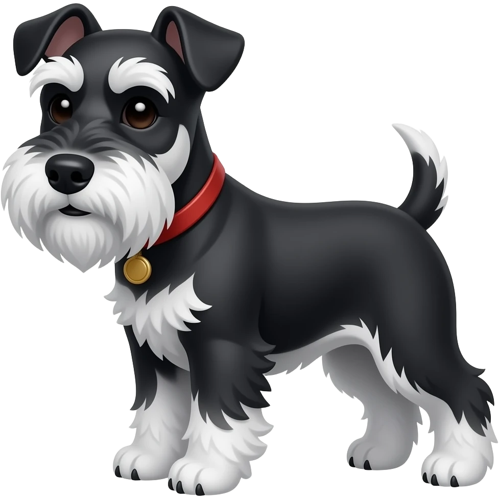 Black and white Mini schnauzer emoji