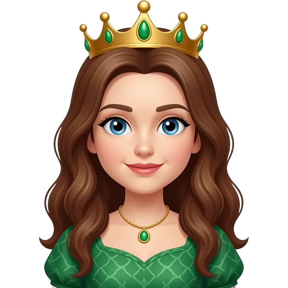 Green queen with brown hair emoji