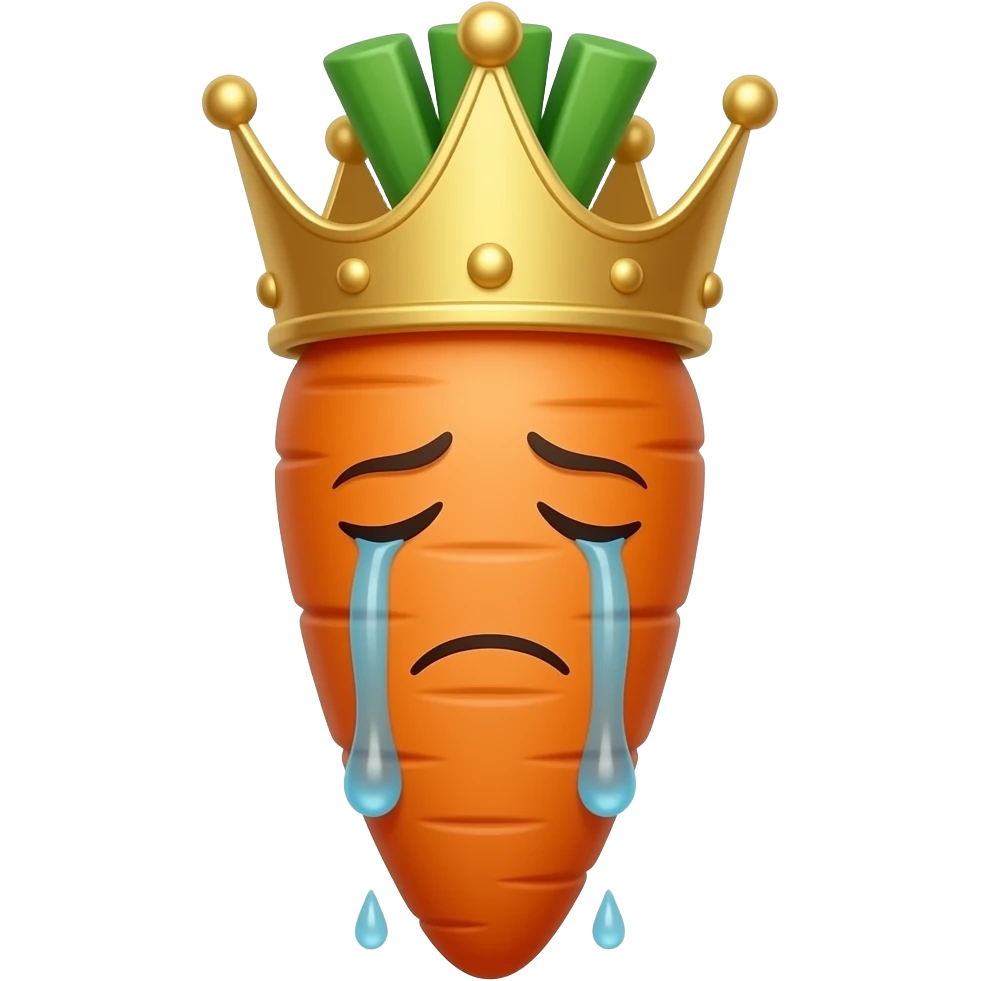 carrot lord crown sad criying emoji