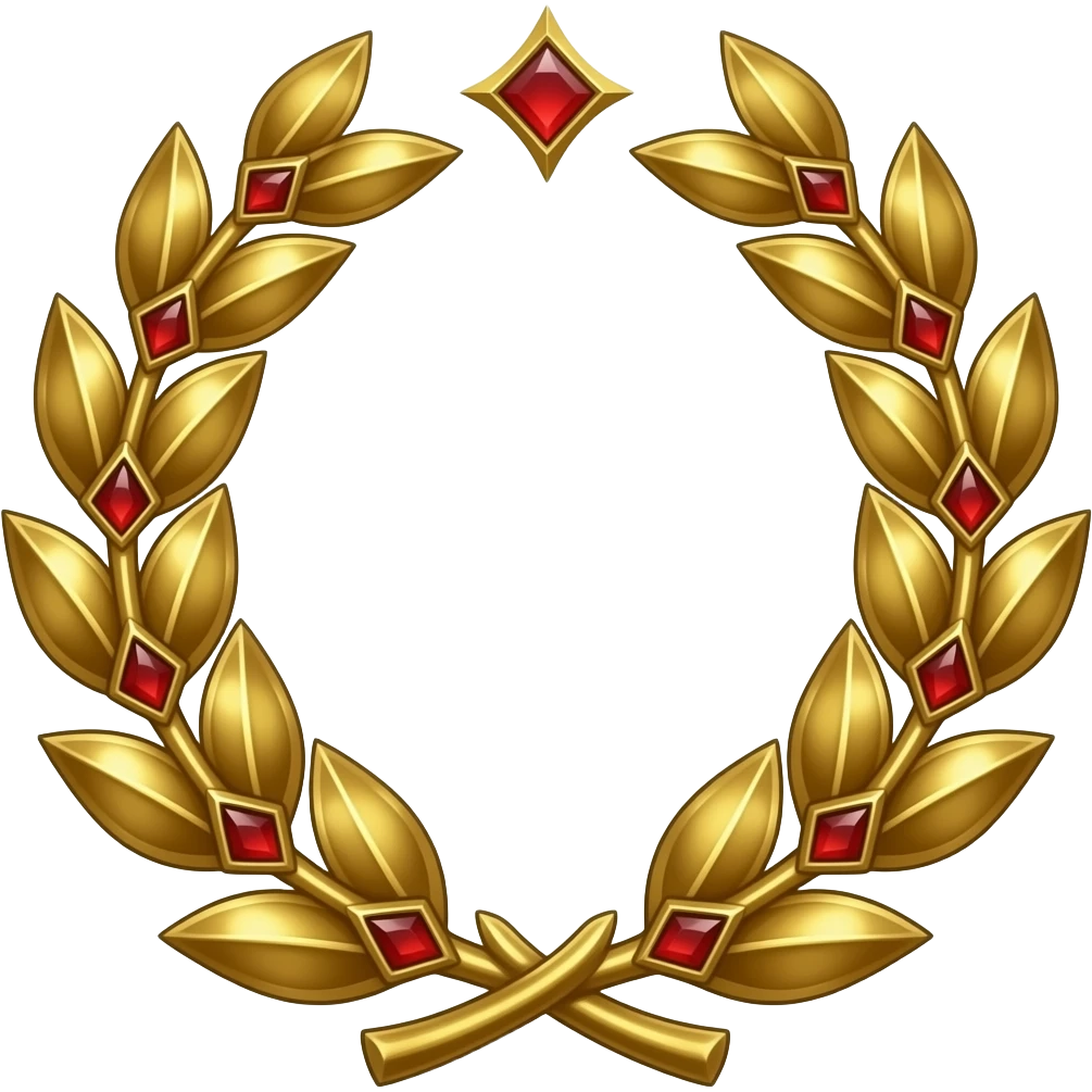 Corona de laurel imperial de oro y diamantes rojos del dios Emperador de Warhammer 40k emoji