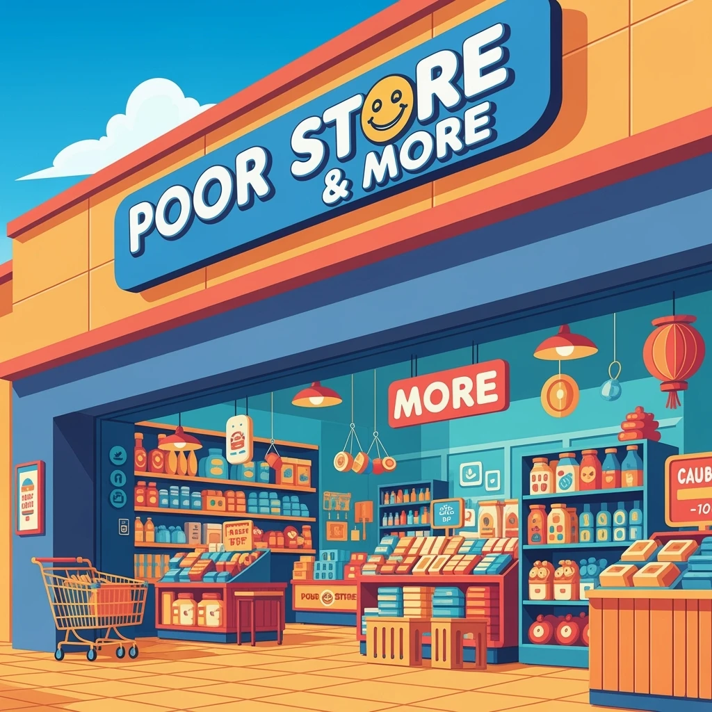 Convince store named Poor Store & More emoji
