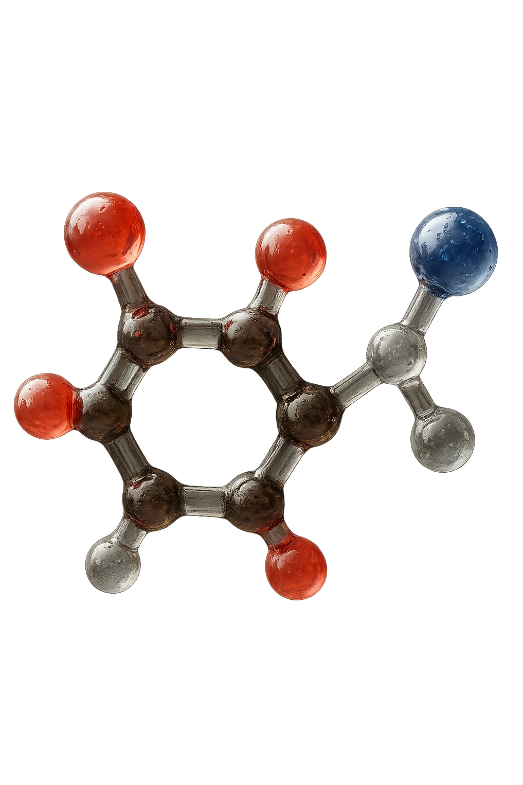 particella anatomica di catecolamina fluttua in aria iperrealistica emoji