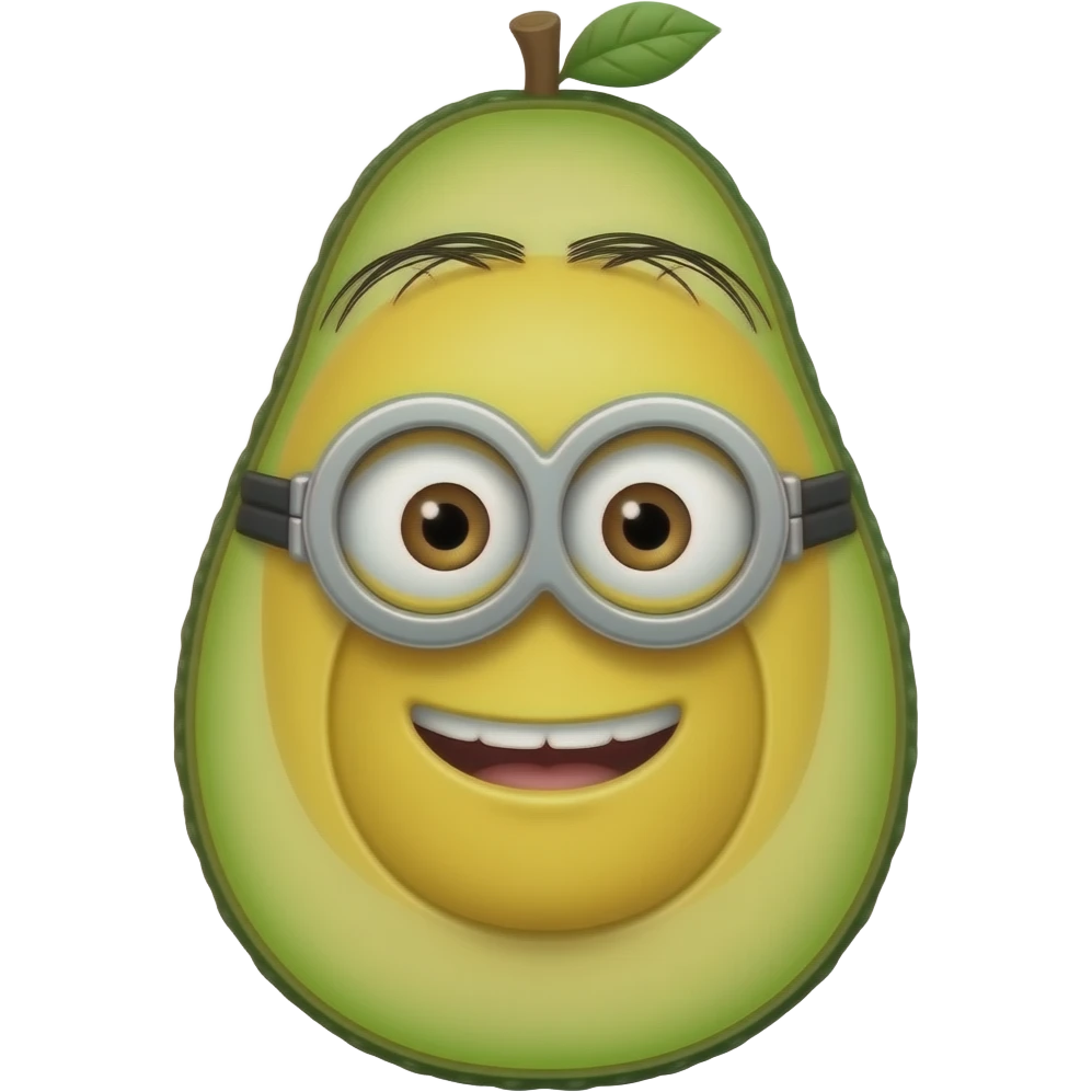 Um abacate com boca Minions emoji