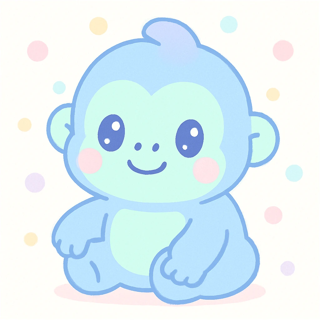 cute gorilla kawaii cartoon style emoji