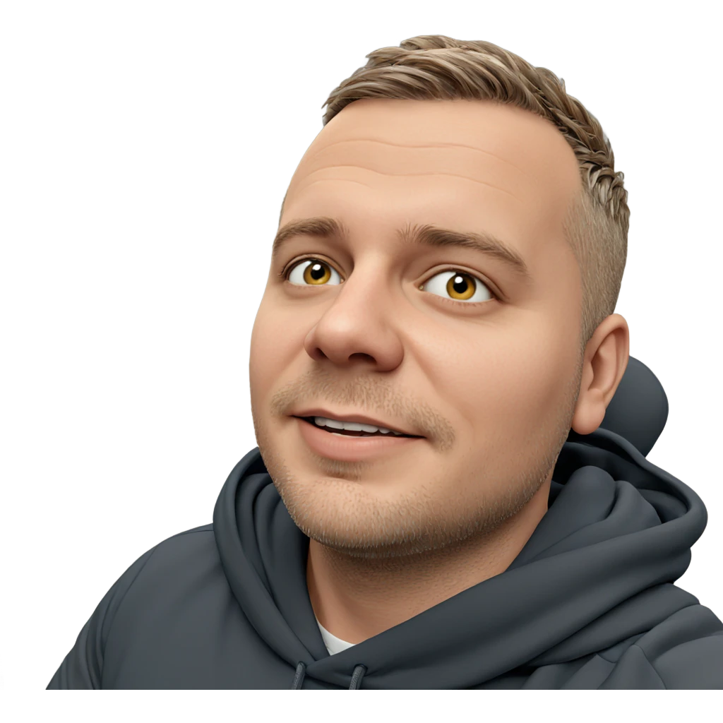 male portrait in casual hoodie emoji