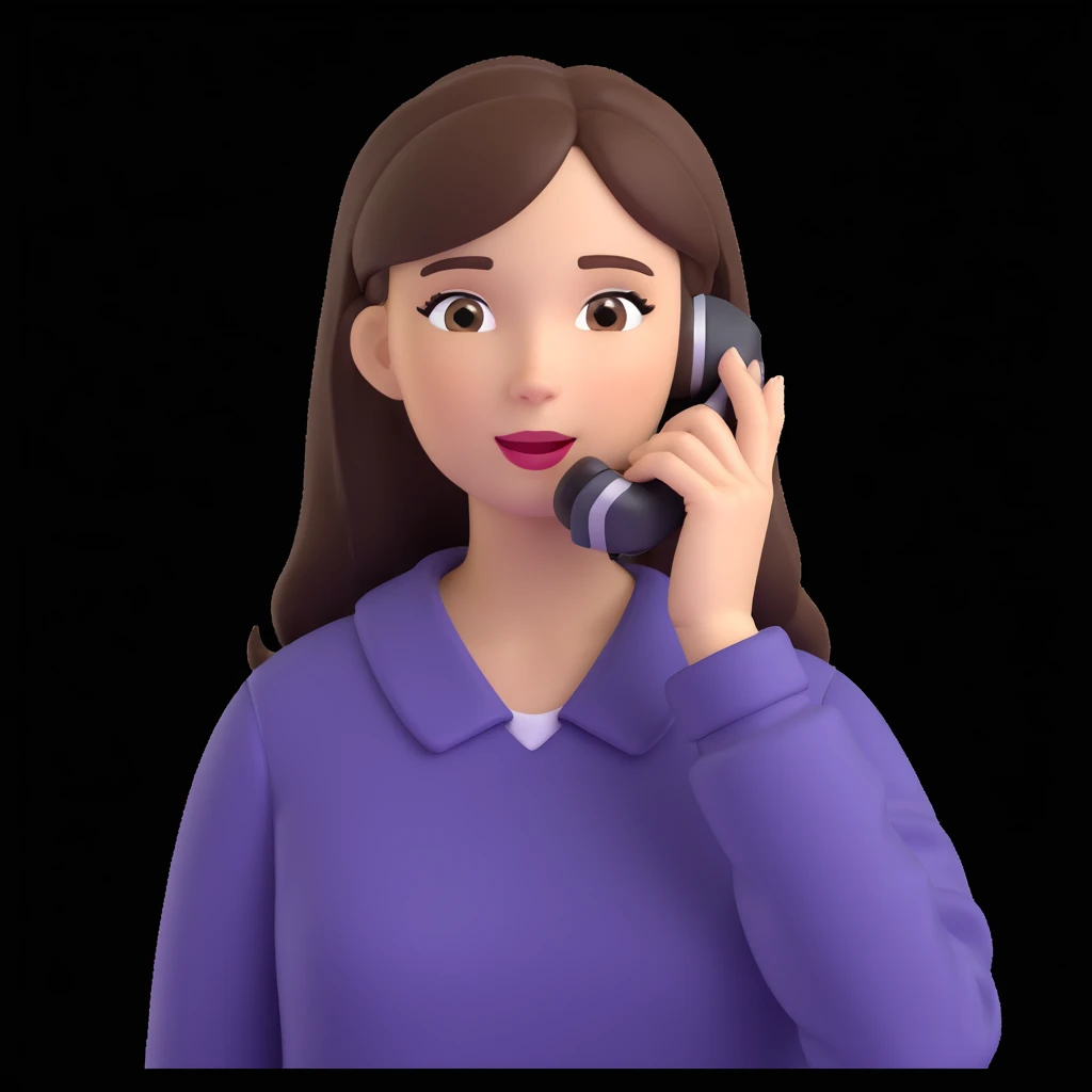 girl talking on phone, close up pose emoji