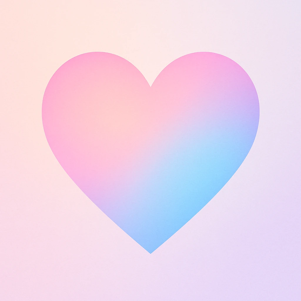 heart with a soft pastel gradient, digital illustration, clean style emoji