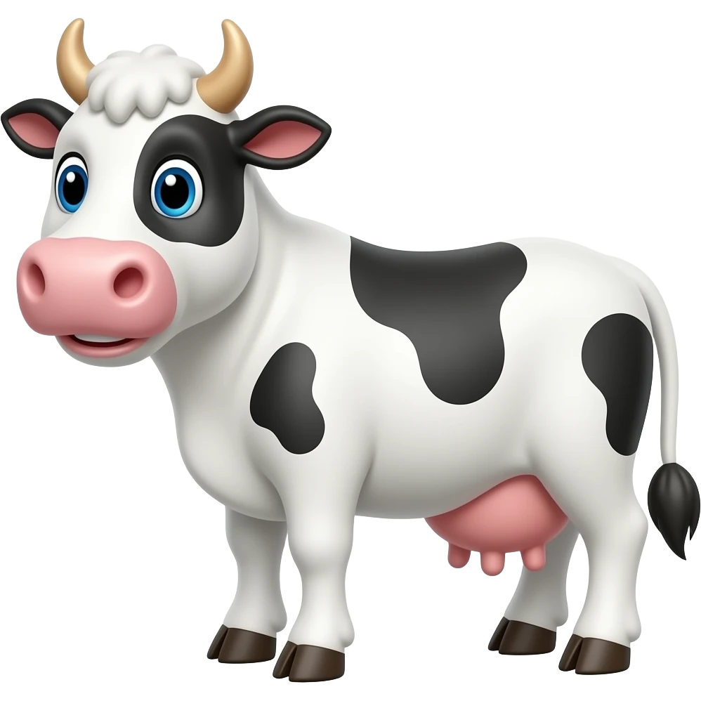 Cartoon white cow emoji