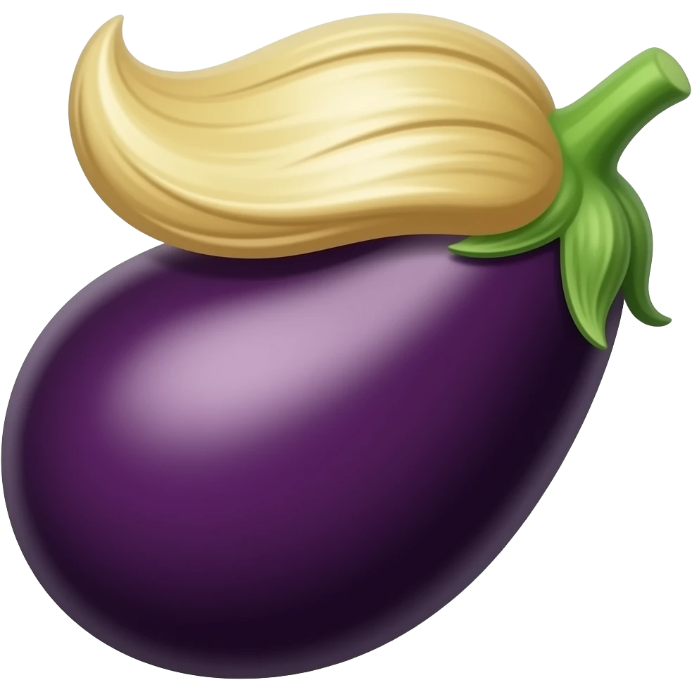 eggplant emoji with trump hair emoji